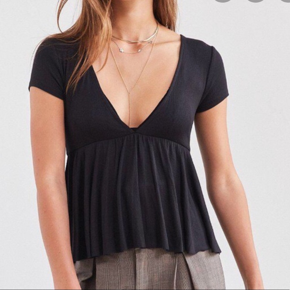 Babydoll black urban outfitters top.